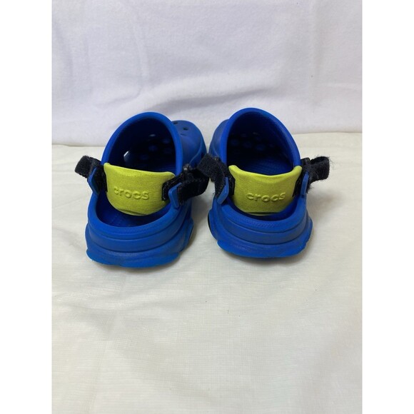 Crocs unisex-child Blue Yellow All Terrain Clogs With Adjustable Heel Strap 12C - Picture 3 of 8